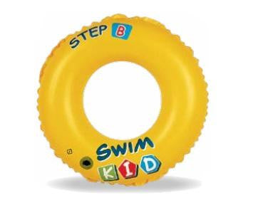 20" Yellow Swim Kid "Step B" Inflatable Swimming Pool Ring Inner Tube for Kids 3-6 Years