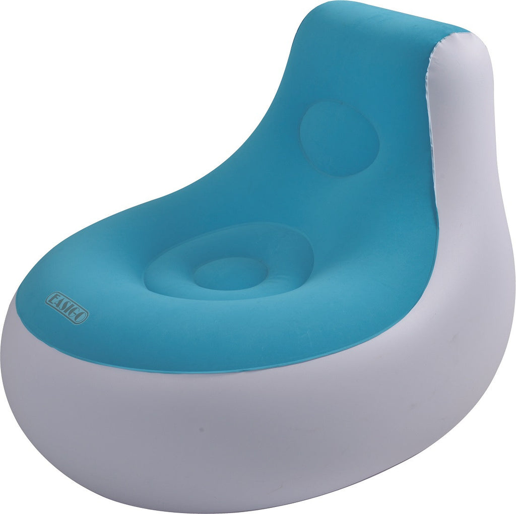 36.5" White and Blue Inflatable Indoor-Outdoor "Easigo" Side Chair