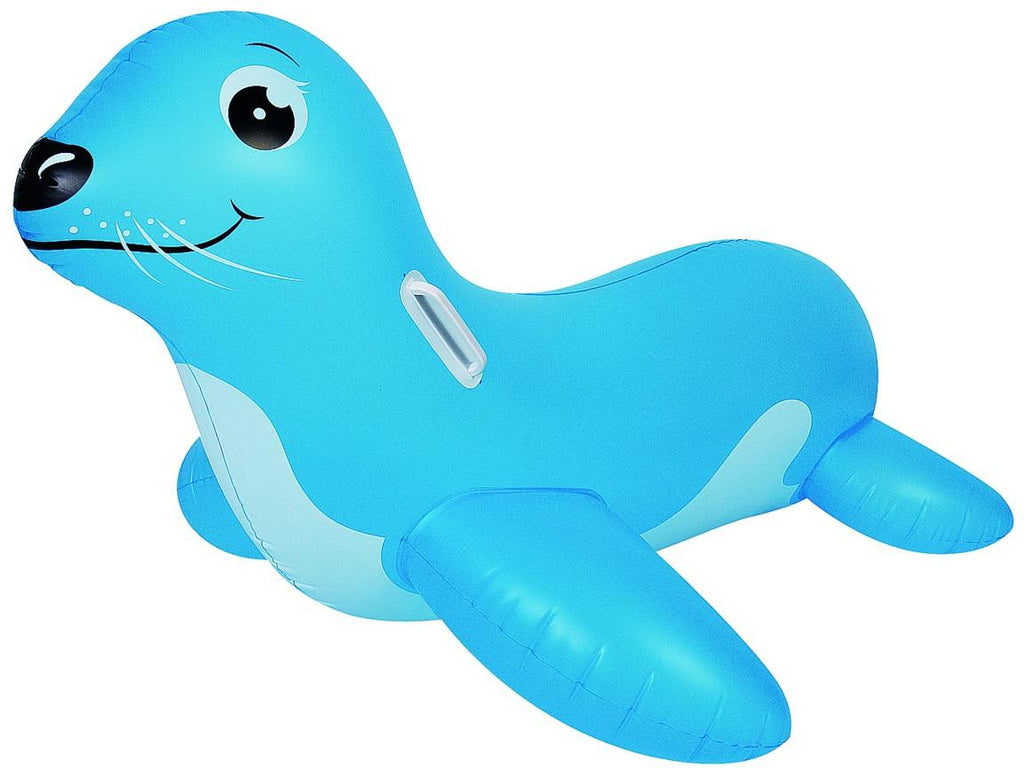 46" Blue Sea Lion Rider Inflatable Swimming Pool Float Toy with Handles