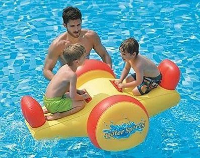 57" Yellow and Red Children's Inflatable Water Sports Swimming Pool Seesaw Float