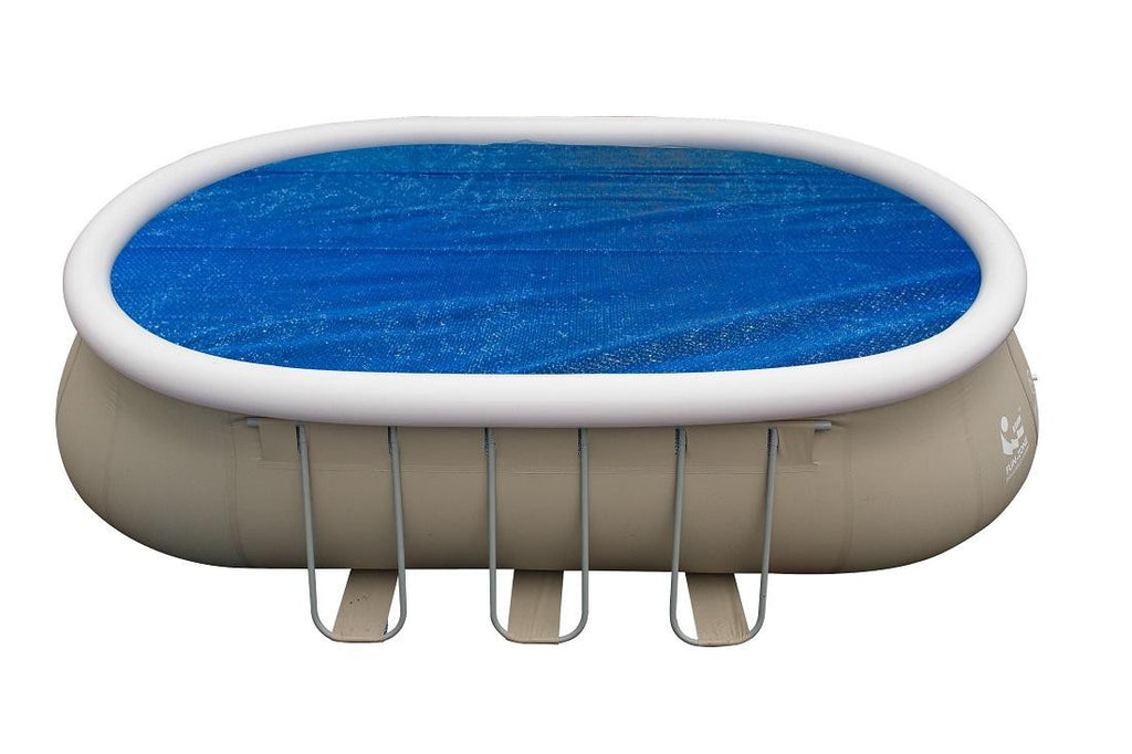 16.5' Blue Oval Shaped Floating Solar Cover for Steel Frame Swimming Pool