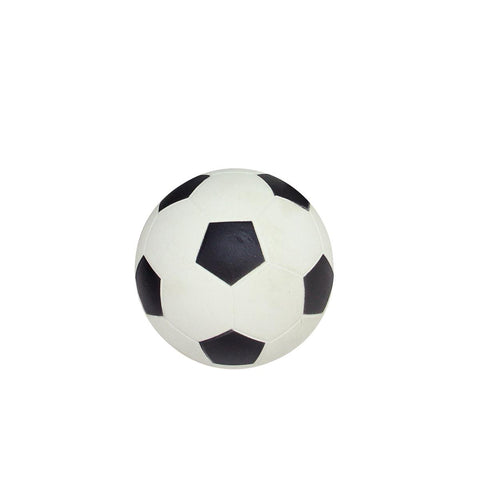 3.5" High Bounce Off-White and Black Rubber Soccer Ball Sports Themed Puppy Dog Fetch Toy