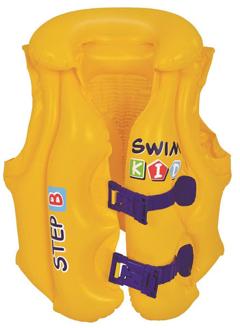 Yellow Swim Kid "Step B" Inflatable Unisex Water or Swimming Pool Training Vest - Up to 66lbs