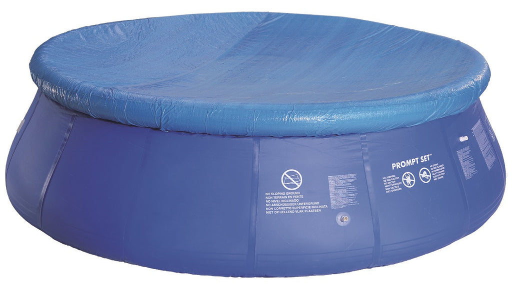 10.8' Durable Apertured Round Blue Swimming Pool Cover with Rope Ties