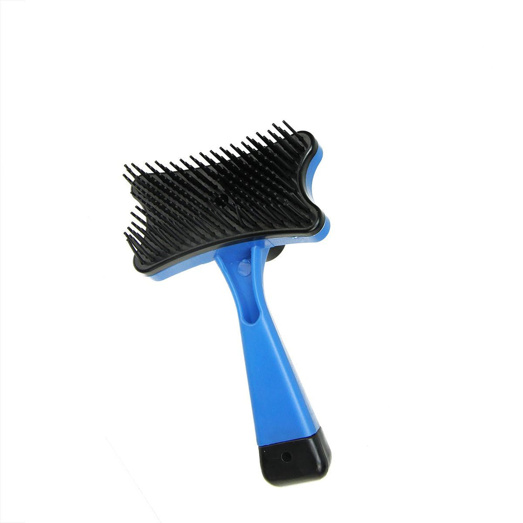 5" Mini Blue and Black Self Cleaning De-Shedding Cat or Dog Pet Grooming Brush