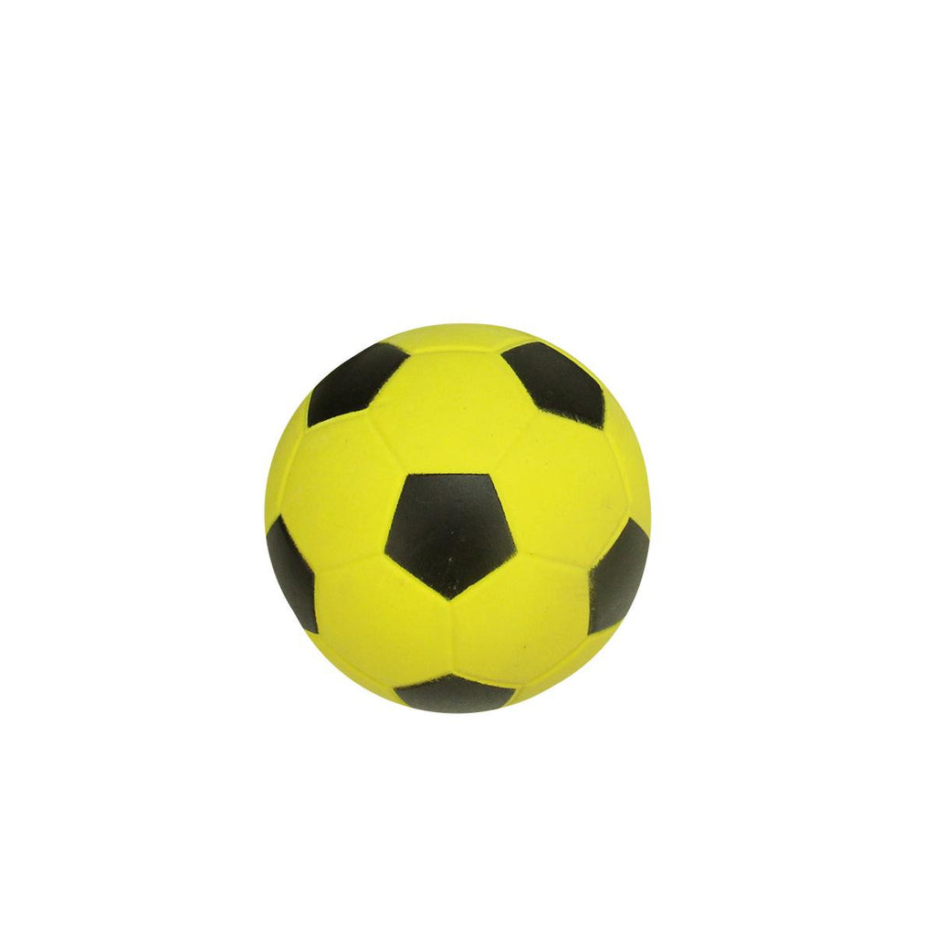 3.5" High Bounce Yellow and Black Rubber Soccer Ball Sports Themed Puppy Dog Fetch Toy