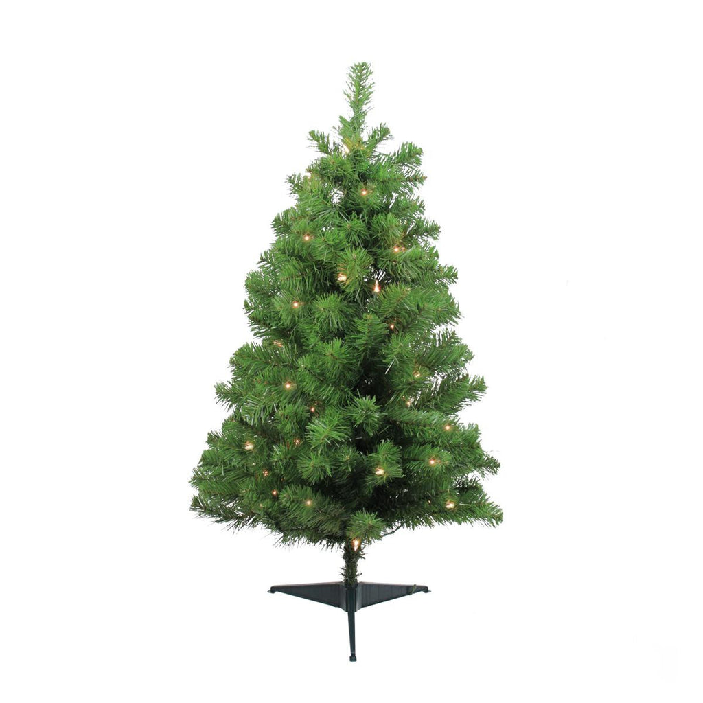 3' x 22" Pre-Lit Traditional Noble Fir Medium Artificial Christmas Tree - Clear Lights