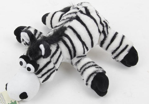 13" Plush Black and White Zebra Stuffed Animal Puppy Dog Chew Toy with Squeaker