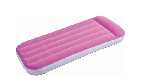 62" Pink and White Indoor-Outdoor Children's Air Mattress with Pillow