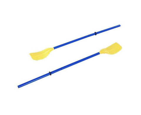 Set of 2 Blue and Yellow Three Section Durable Rowing Oars 49"