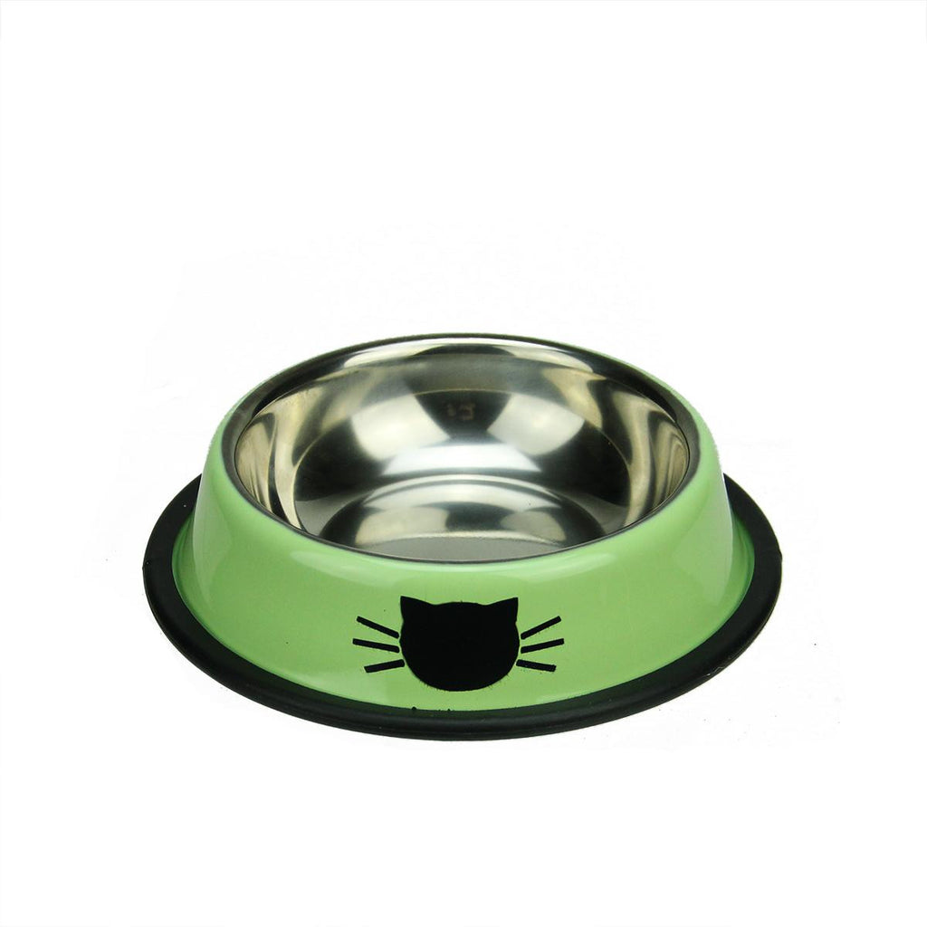 6" Pistachio Green Stainless Steel Cat Feeding or Water Bowl