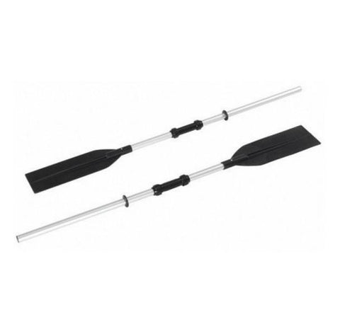 Set of 2 Silver and Black Two Section Super Strong Aluminium Rowing Oars