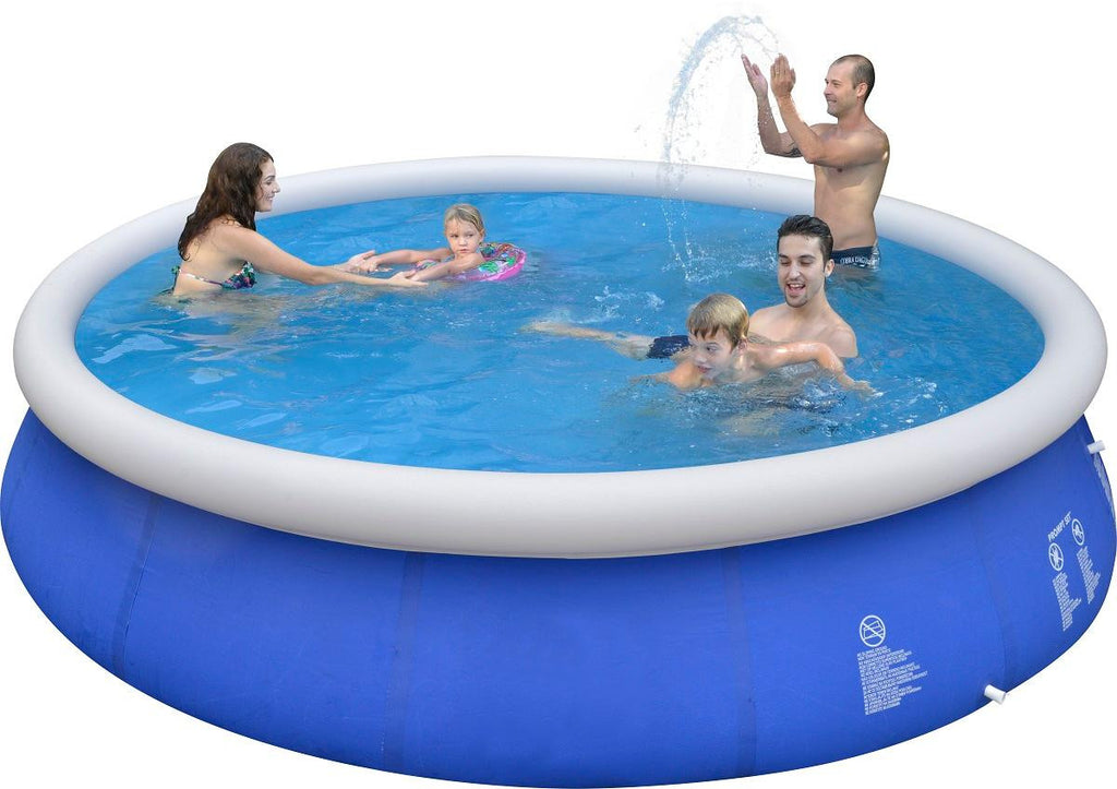 15' x 36" Blue and White Inflatable Above Ground Prompt Swimming Pool Set