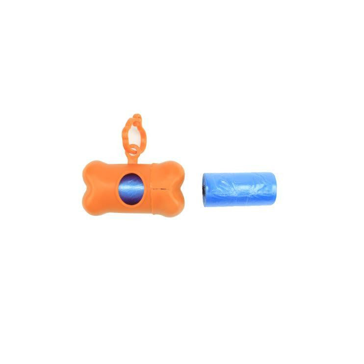 3.25" Orange Bone Waste Removal Bag Dispenser Puppy Dog Clean Up Set