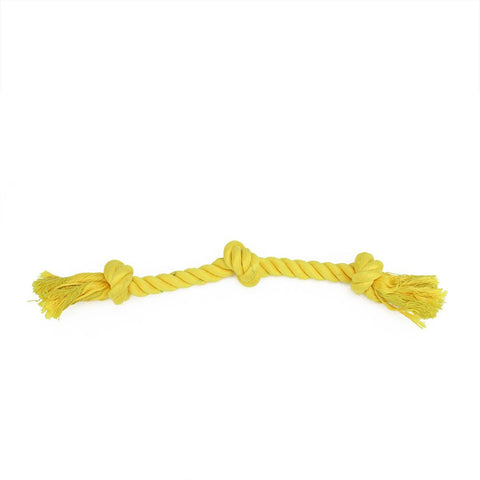 14" Canary Yellow Non-Toxic Heavy Knotted Dog Rope Tug Toy