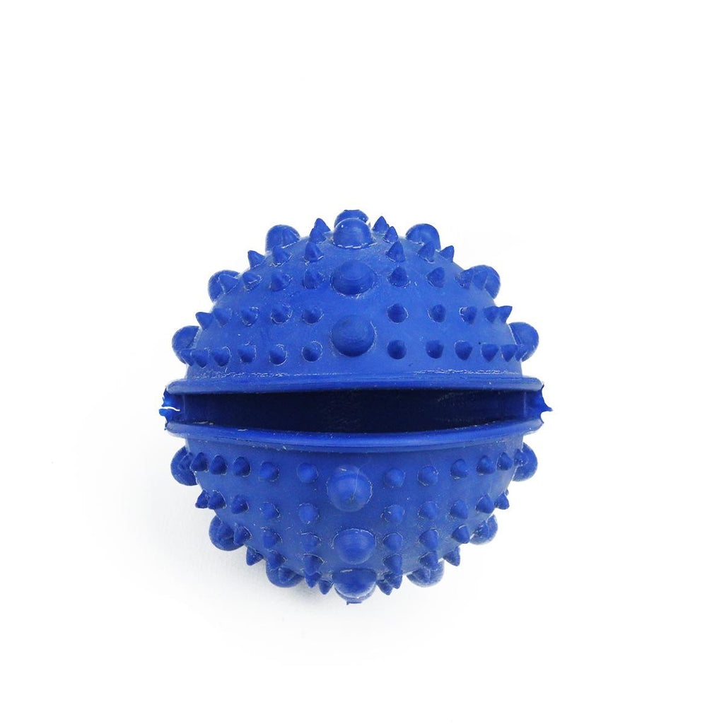 Blue TPR Rubber Spiked Treat Ball Puppy Dog Dental Health Chew Toy