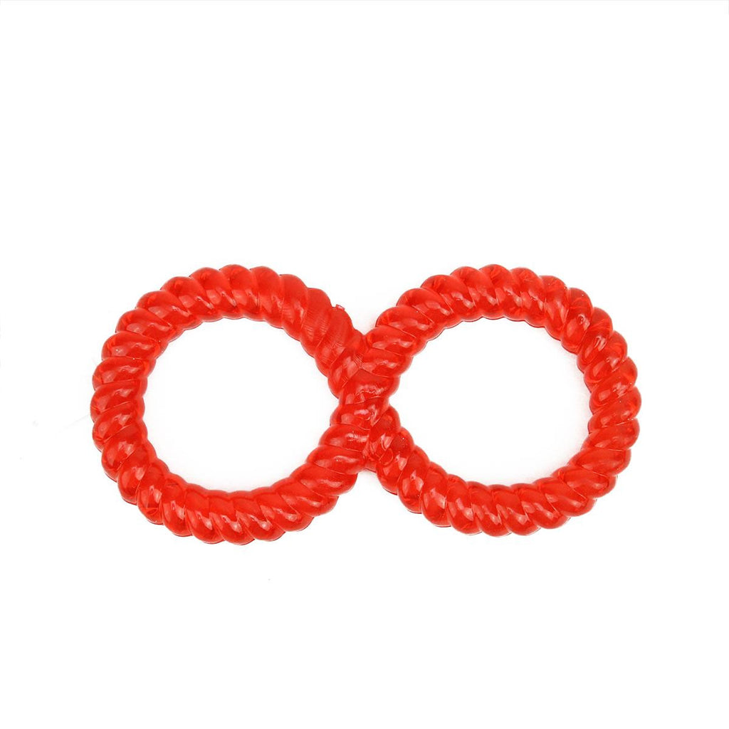 Harlequin Red TPR Rubber Spiraled Ring Non-Toxic Puppy Dog Chew Toy