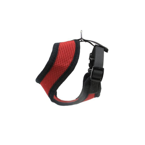 Red and Black Breathable Nylon Adjustable Dog Harness - Small