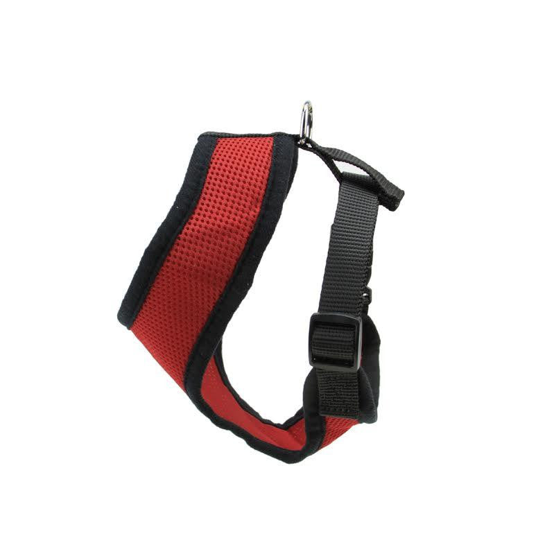 Red and Black Breathable Nylon Adjustable Dog Harness - Medium