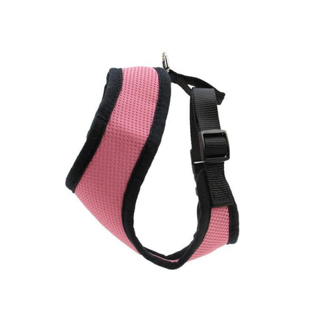 Pink and Black Breathable Nylon Adjustable Dog Harness - Medium