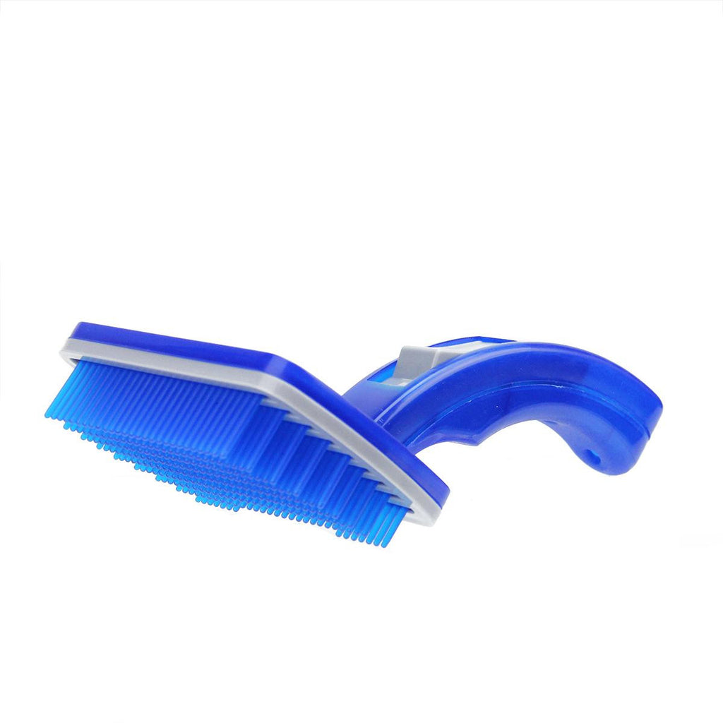 7" Blue and Gray Self Cleaning De-Shedding Cat or Dog Pet Grooming Brush