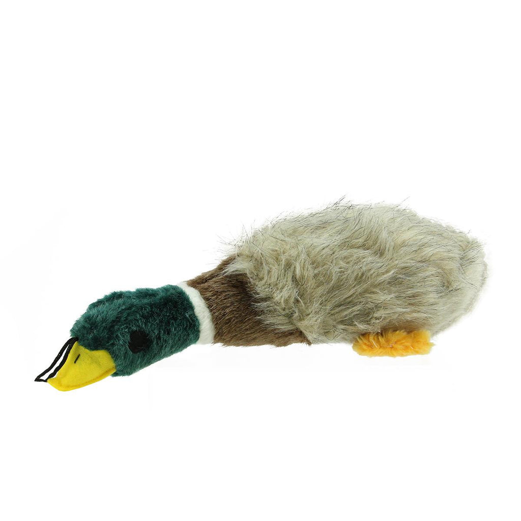 13" Plush Mallard Duck Durable Puppy Dog Toy with Quacking Squeaker