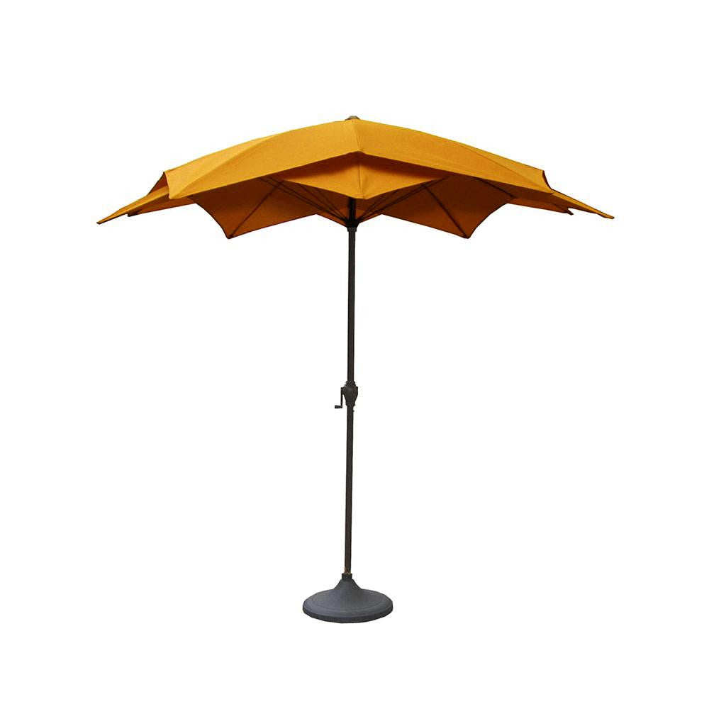 8.2' Outdoor Patio Lotus Umbrella with Hand Crank - Yellow