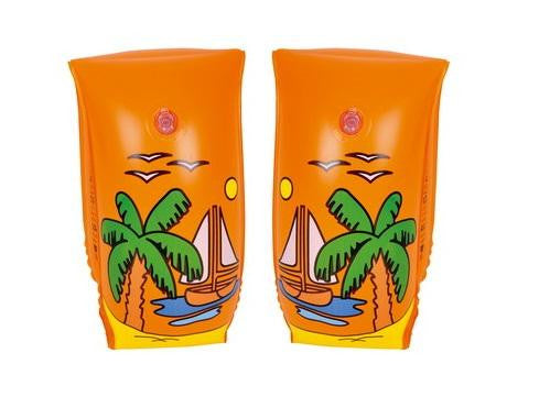 Set of 2 Orange Sail Boat Voyage Inflatable Swimming Pool Arm Floats for Kids 6-12 Years