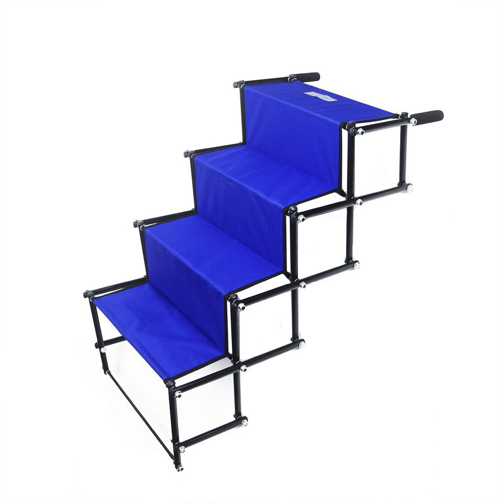 Black and Blue Heavy Duty Nylon and Metal Portable Puppy Dog Pet Stairs