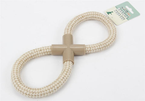 10.75" Eco-Friendly Beige Infinity Rope Ring Natural Jute Puppy Dog Tug Toy