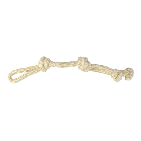 20.5" Eco-Friendly Knotted Beige Rope Natural Jute Puppy Dog Tug Toy