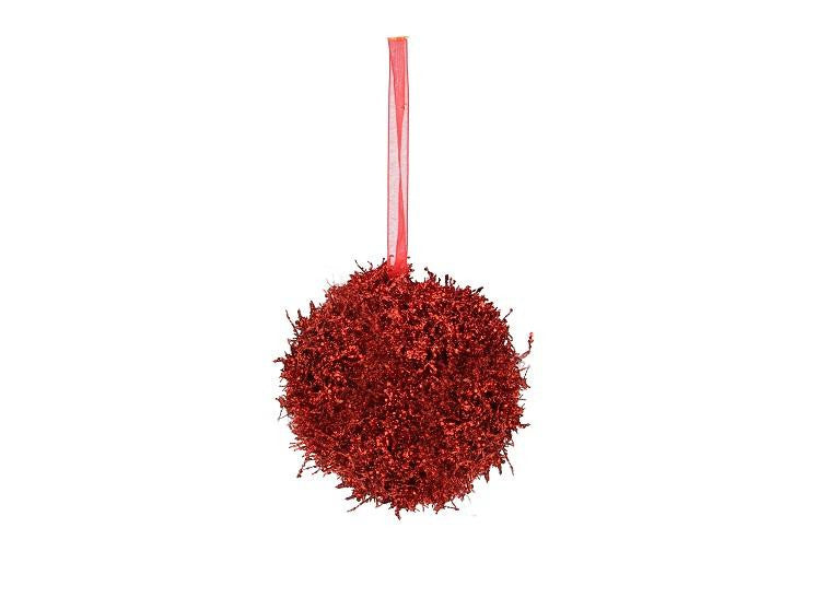 3ct Fancy Red Holographic Glitter Drenched Christmas Ball Ornaments 3" (75mm)