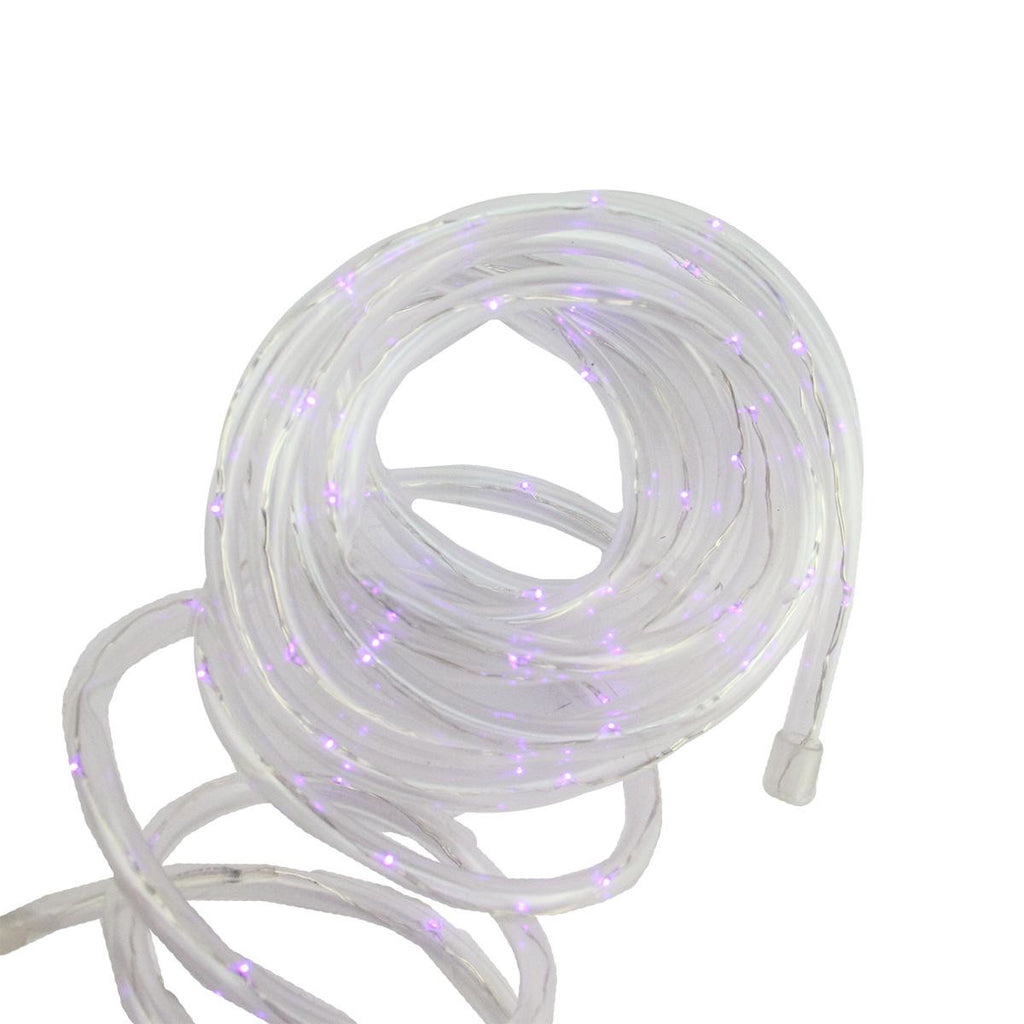 12' Solar Powered Multi-Function Purple LED Indoor-Outdoor Christmas Rope Lights with Ground Stake