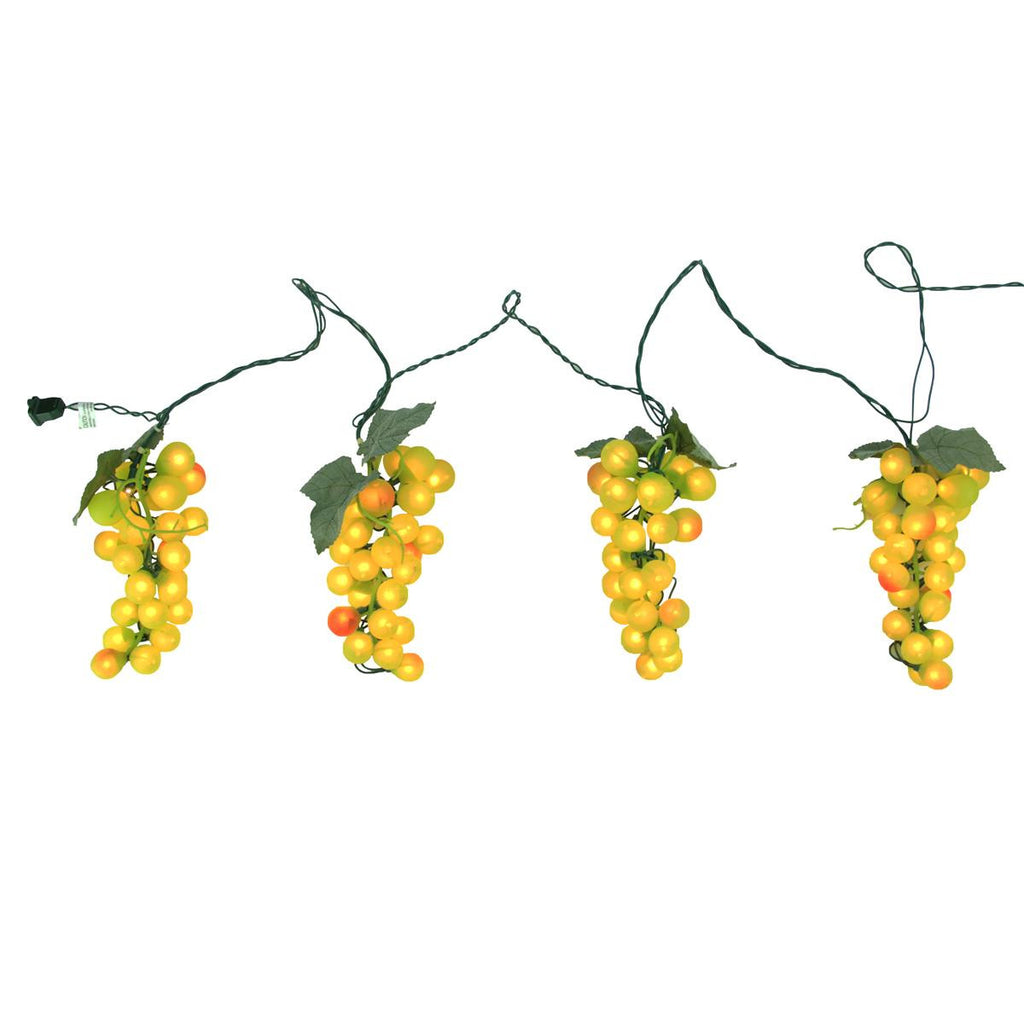 Tuscan Winery Green Grape Patio and Garden Novelty Christmas Light Set - 4 Clusters 100 Lights