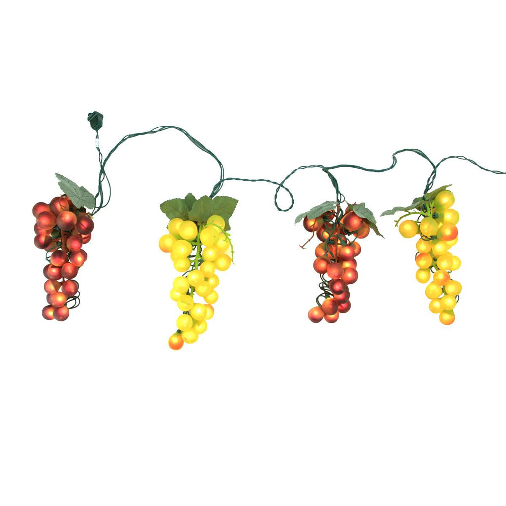 Tuscan Winery Green & Purple Grape Patio & Garden Novelty Christmas Light Set -4 Clusters 100 Lights