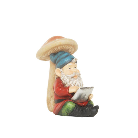 10" High Tech Gnome with Tablet Solar Powered LED Lighted Outdoor Patio Garden Statue