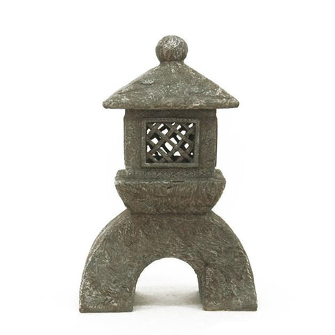 17" Distressed Gray Stone Asian Inspired Pagoda LED Lighted Solar Powered Outdoor Patio Garden Statue