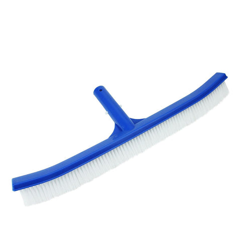 18" Blue Standard Curved Swimming Pool Bristle Wall Brush