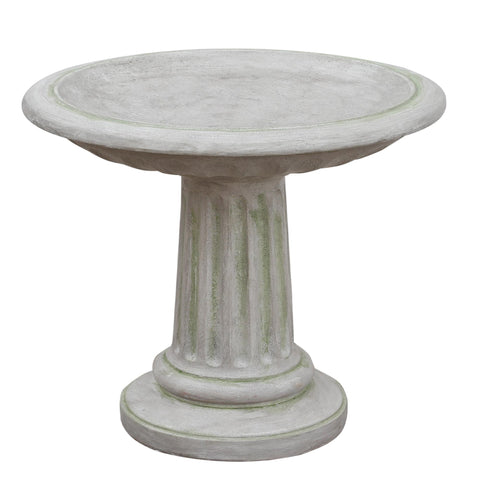 21.5" Light Gray Weathered Finish Outdoor Patio Garden Birdbath