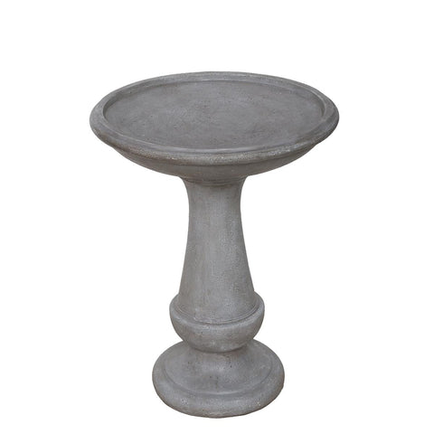 26.25" Stone Gray Bird Bath Outdoor Patio Garden Decoration