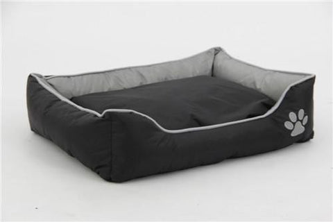 Gray and Black Waterproof Plush Oxford Pet Bed Sleeper Lounge - Medium