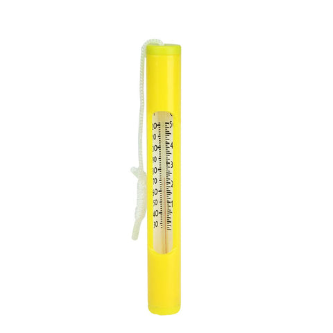 6.75" Yellow Round Swimming Pool Thermometer with White Cord