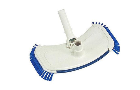 14" Deluxe Large Weighted Blue and White Swimming Pool Vacuum Head with Side Brushes