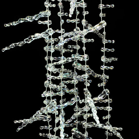 Clear Iridescent Icicle Beaded Christmas Garland 8' x 2.5"