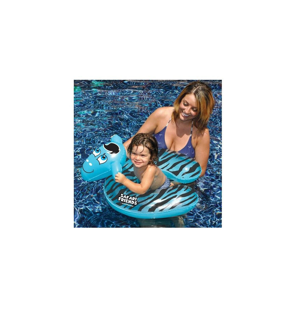 24" Water Sports Safari Friends Inflatable Blue Zebra Split Ring Swimming Pool Child Float