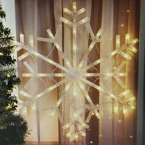 23" Lighted Snowflake Christmas Window Silhouette Decoration