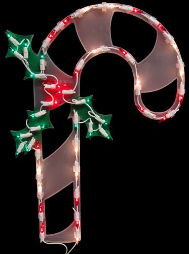 18" Lighted Candy Cane Christmas Window Silhouette Decoration