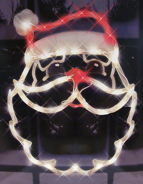 18" Lighted Santa Claus Face Christmas Window Silhouette Decoration