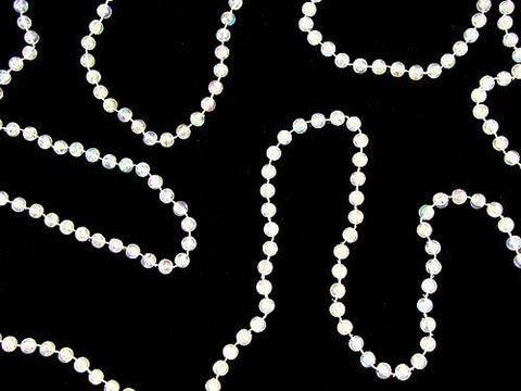 Clear Iridescent Beaded Christmas Garland 9' x 8mm