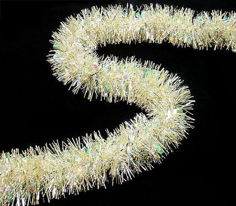 12' Fancy Starburst Silver Iridescent Christmas Tinsel Garland - Unlit